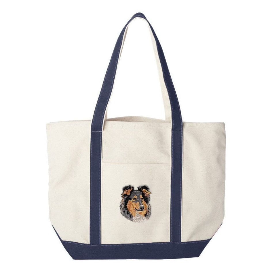 Collie Embroidered Tote Bag