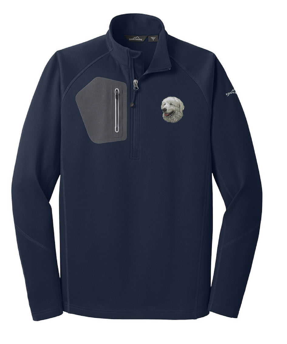 Kuvasz Embroidered Eddie Bauer Mens Half Zip Performance Fleece