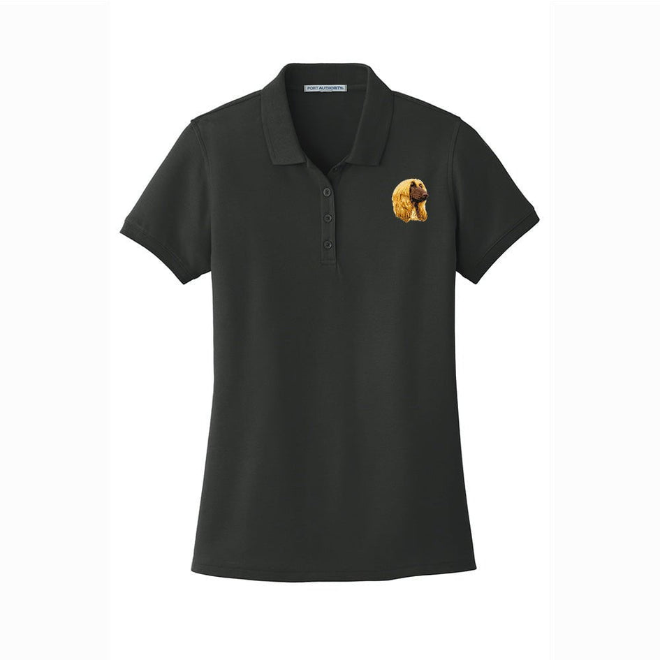 Afghan Hound Embroidered Women's Short Sleeve Polo