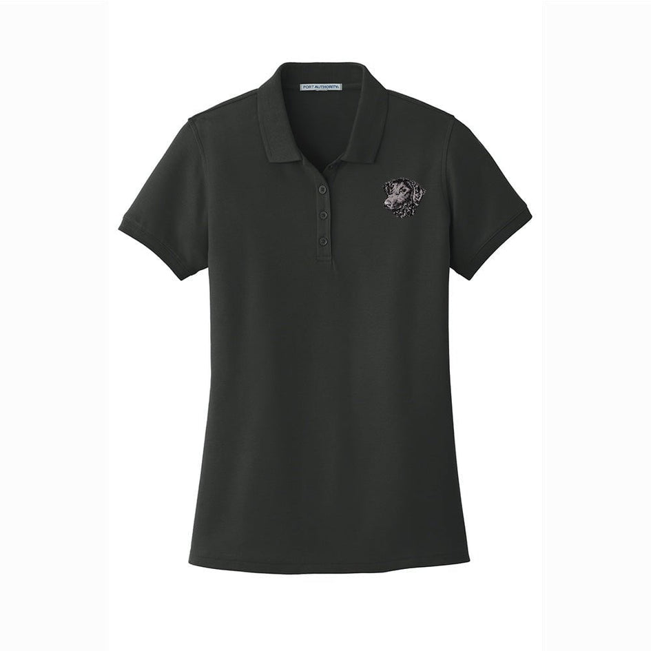 Curly-Coated Retriever Embroidered Women's Short Sleeve Polos