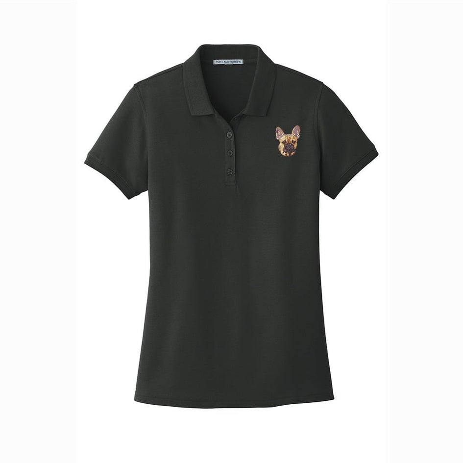 French Bulldog Embroidered Women's Short Sleeve Polos