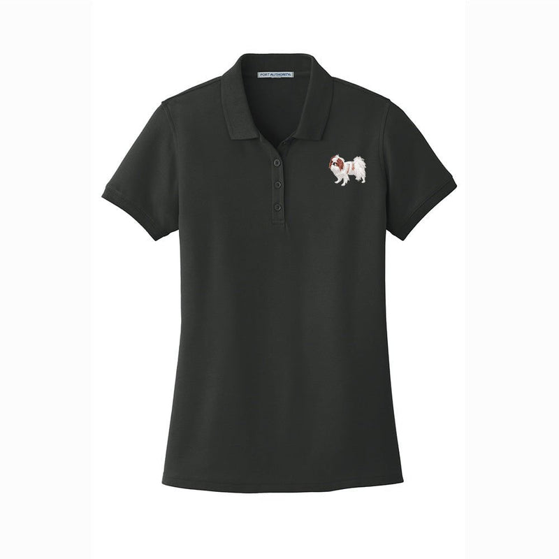 Japanese Chin Embroidered Women's Short Sleeve Polos