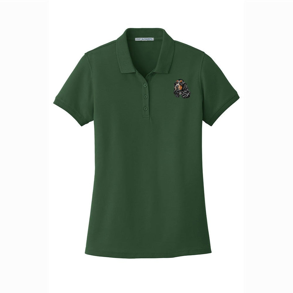 English Cocker Spaniel Embroidered Women's Short Sleeve Polo