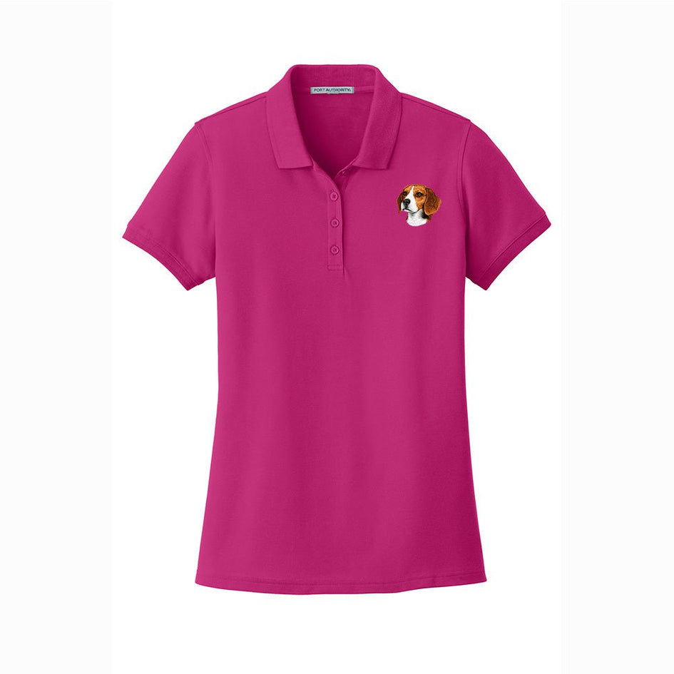 Beagle Embroidered Women's Short Sleeve Polos