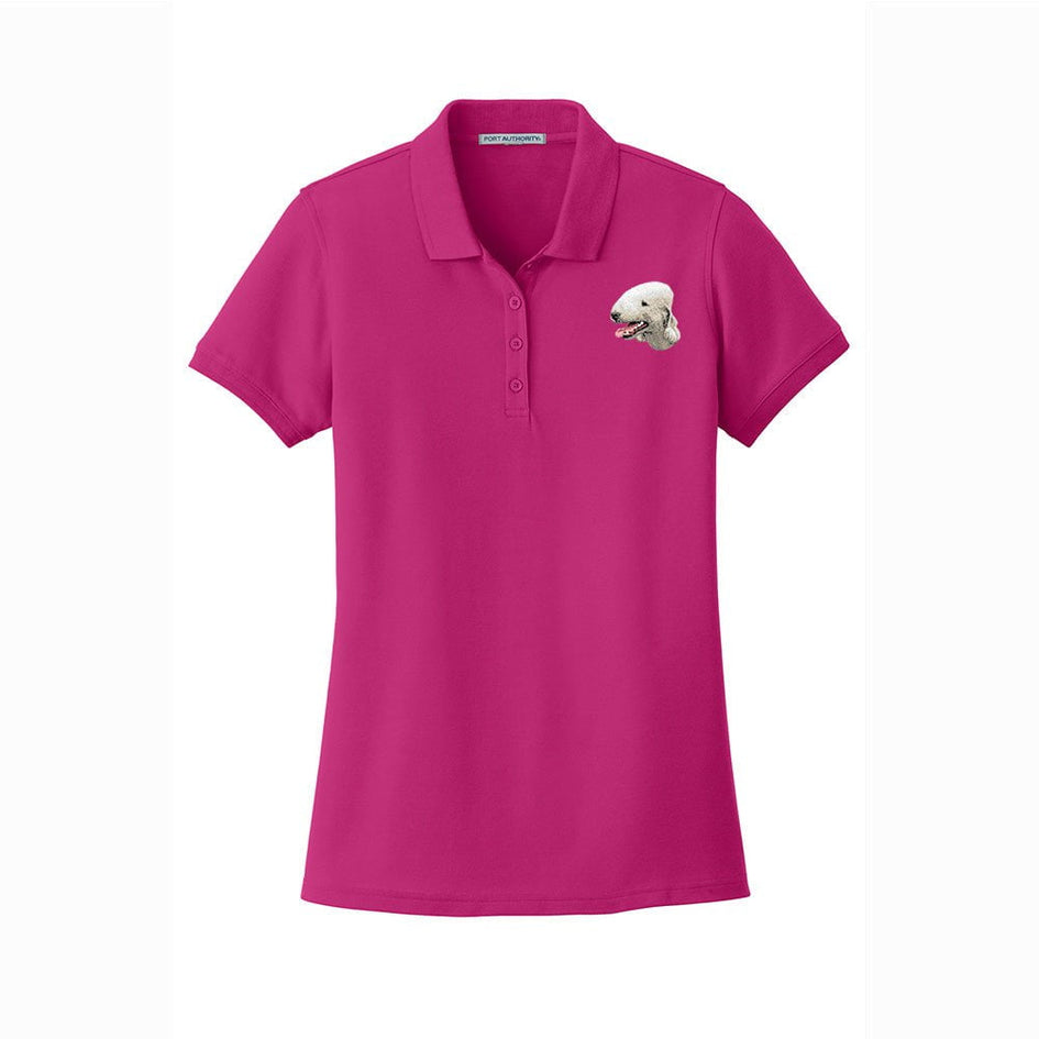 Bedlington Terrier Embroidered Women's Short Sleeve Polos