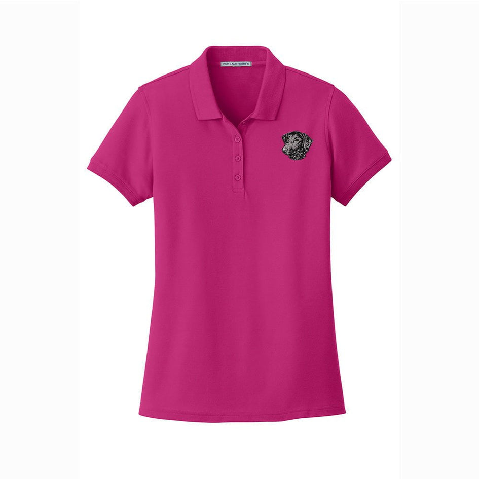 Curly-Coated Retriever Embroidered Women's Short Sleeve Polos