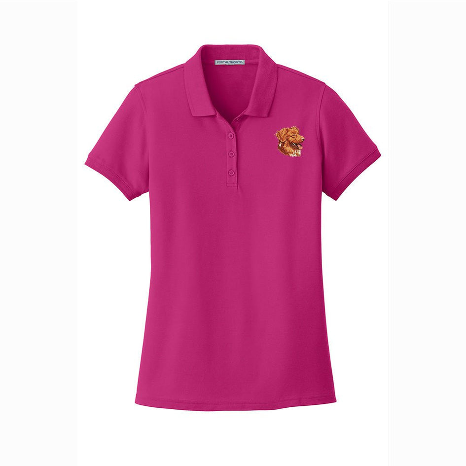 Nova Scotia Duck Tolling Retriever Embroidered Women's Short Sleeve Polos