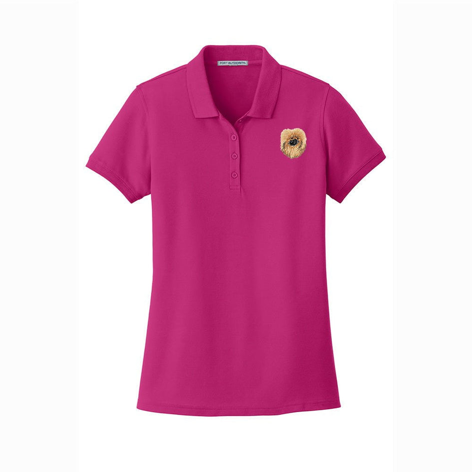 Pekingese Embroidered Women's Short Sleeve Polos