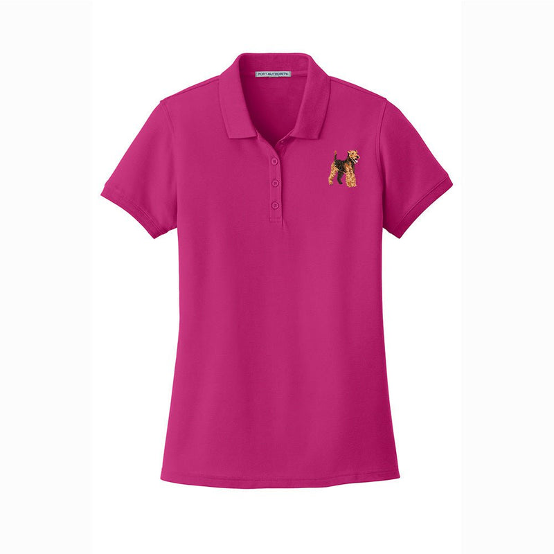 Welsh Terrier Embroidered Women's Short Sleeve Polos