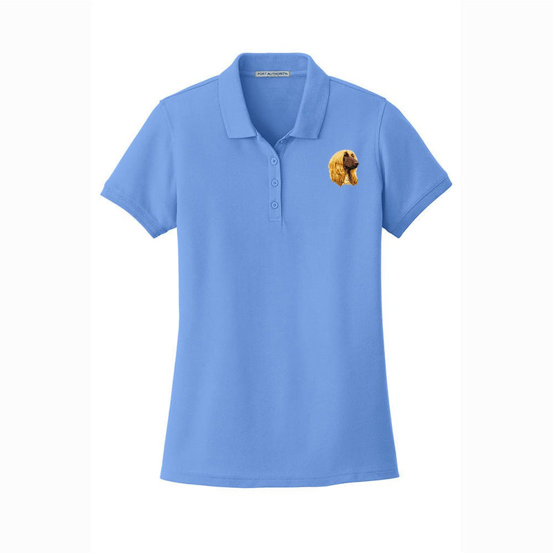 Afghan Hound Embroidered Women's Short Sleeve Polo