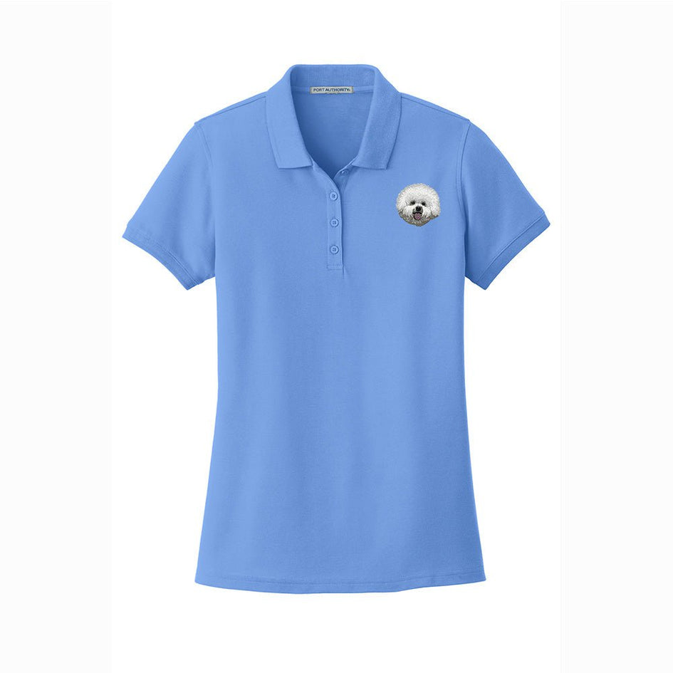 Bichon Frise Embroidered Women's Short Sleeve Polos