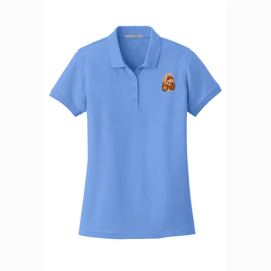 English Cocker Spaniel Embroidered Women's Short Sleeve Polo