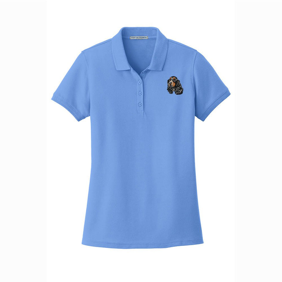 English Cocker Spaniel Embroidered Women's Short Sleeve Polo