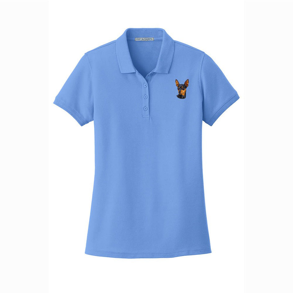 Miniature Pinscher Embroidered Women's Short Sleeve Polos