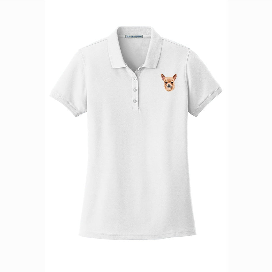 Chihuahua Embroidered Women's Short Sleeve Polos