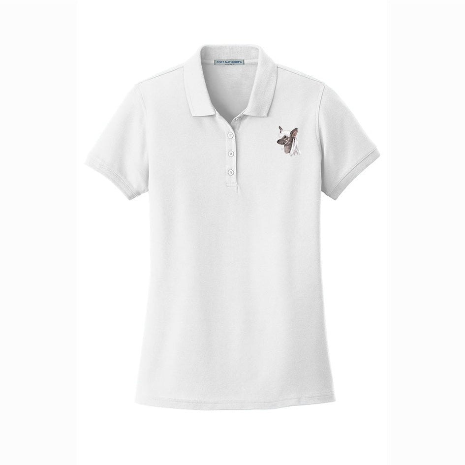 Chinese Crested Embroidered Women's Short Sleeve Polos