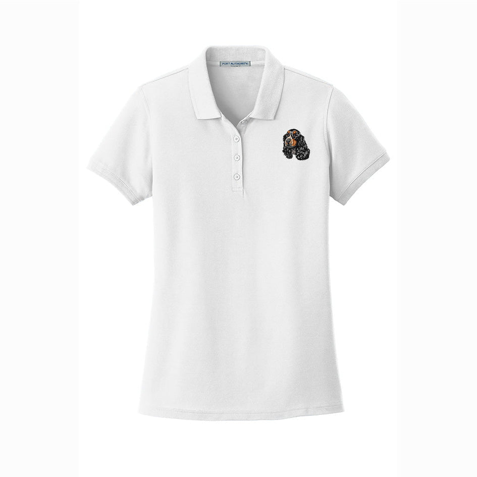 English Cocker Spaniel Embroidered Women's Short Sleeve Polo