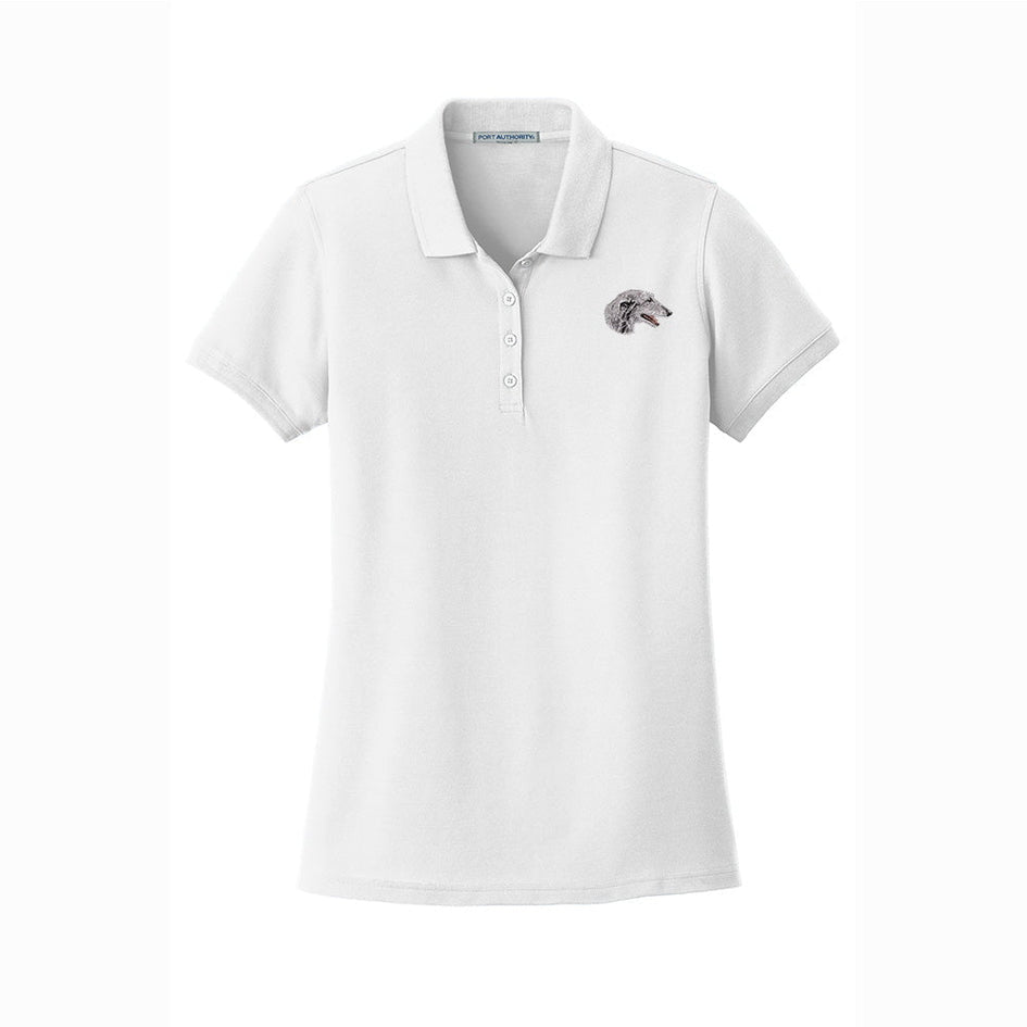 Scottish Deerhound Embroidered Women's Short Sleeve Polos