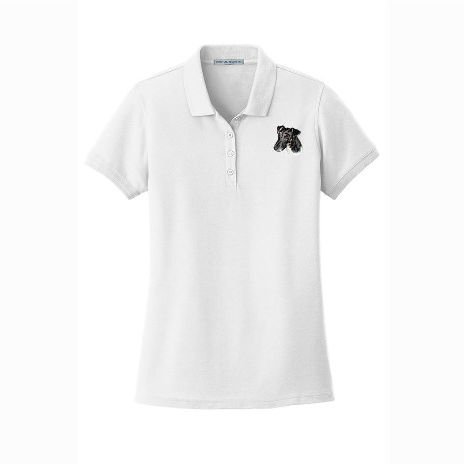 Smooth Fox Terrier Embroidered Women's Short Sleeve Polos