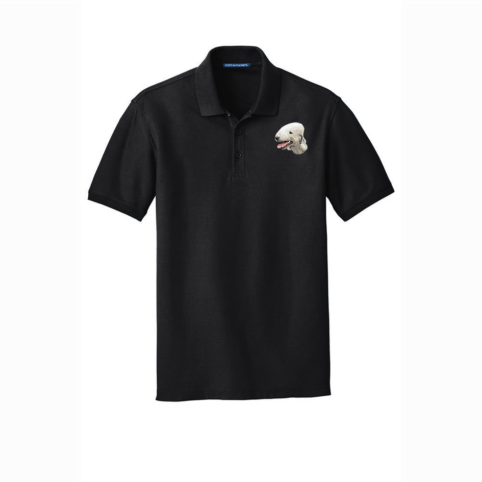 Bedlington Terrier Embroidered Men's Short Sleeve Polo