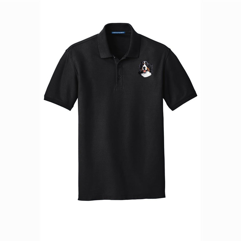 Bernese Mountain Dog Embroidered Men's Short Sleeve Polo