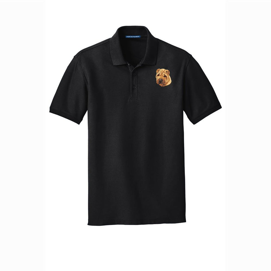 Chinese Shar-Pei Embroidered Men's Short Sleeve Polo