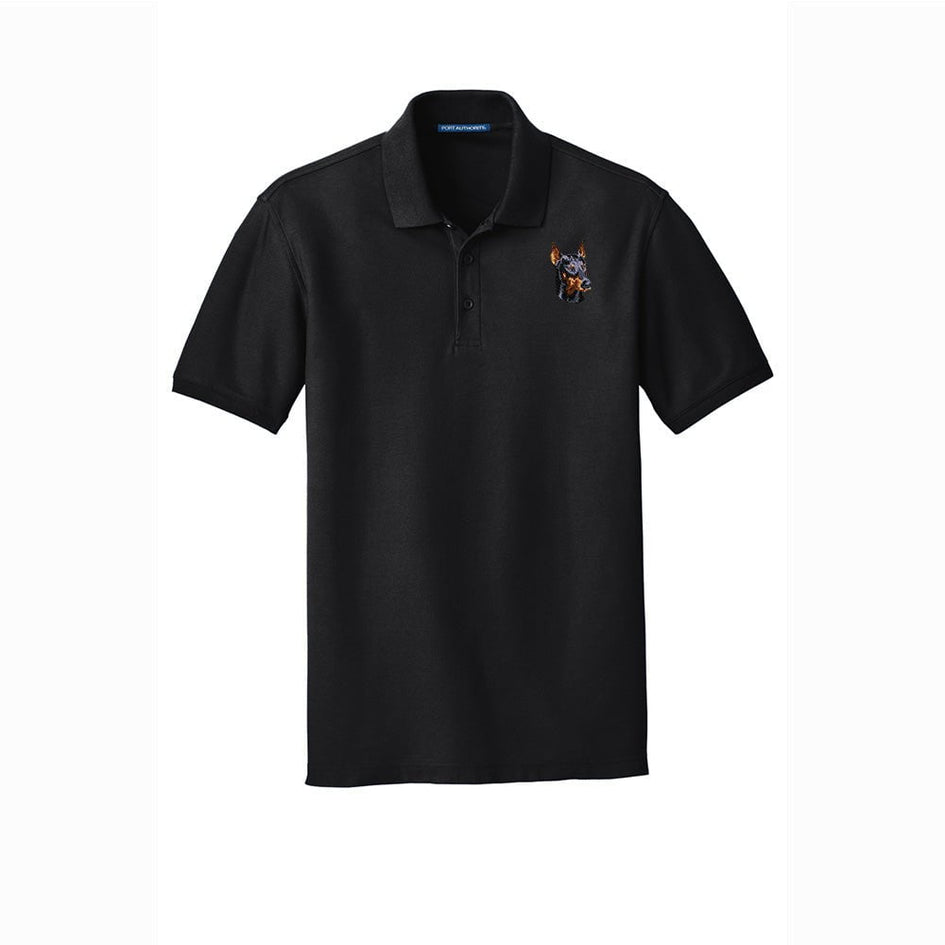 Doberman Pinscher Embroidered Men's Short Sleeve Polo