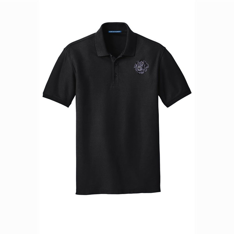 Flat-Coated Retriever Embroidered Men's Short Sleeve Polo