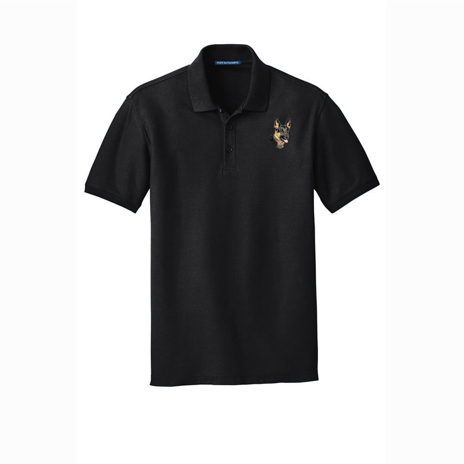 German Shepherd Dog Embroidered Men's Short Sleeve Polo