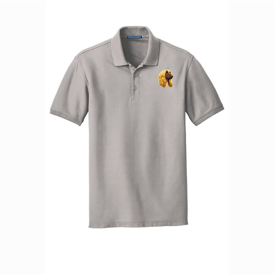 Afghan Hound Embroidered Men's Short Sleeve Polo