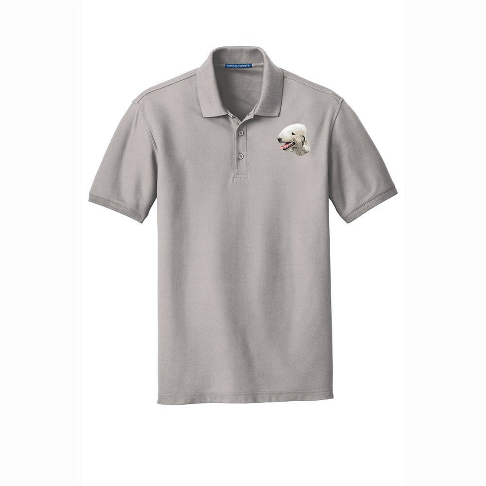 Bedlington Terrier Embroidered Men's Short Sleeve Polo