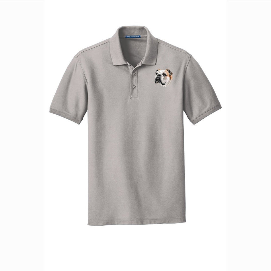 Bulldog Embroidered Men's Short Sleeve Polo