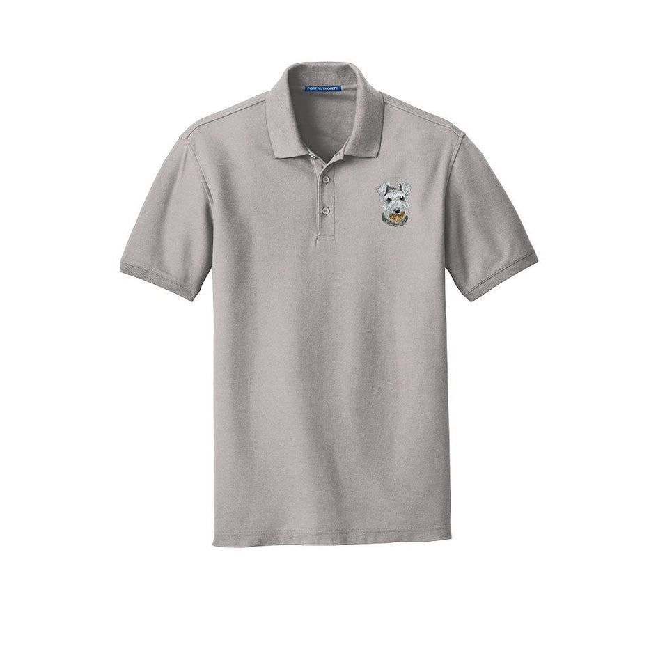 Miniature Schnauzer Embroidered Men's Short Sleeve Polo