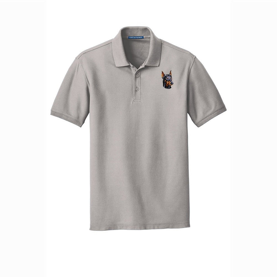 Doberman Pinscher Embroidered Men's Short Sleeve Polo