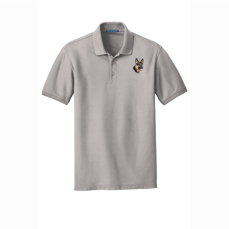 German Shepherd Dog Embroidered Men's Short Sleeve Polo