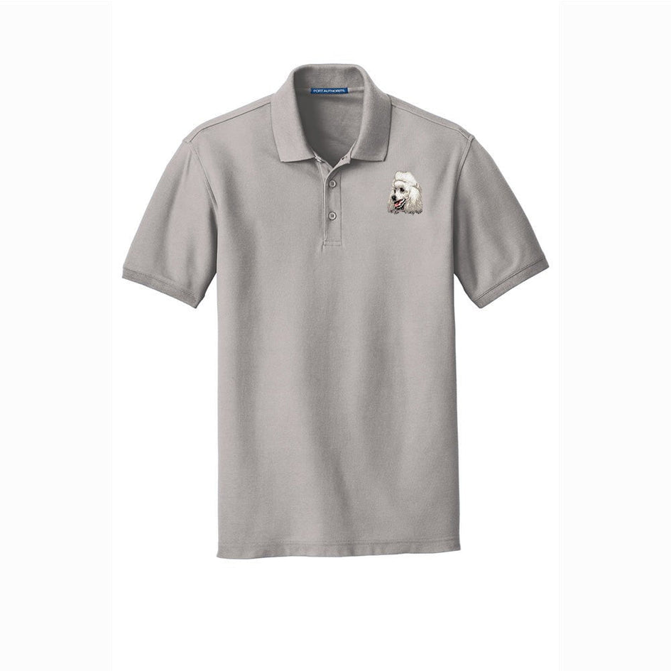 Poodle Embroidered Men's Short Sleeve Polo