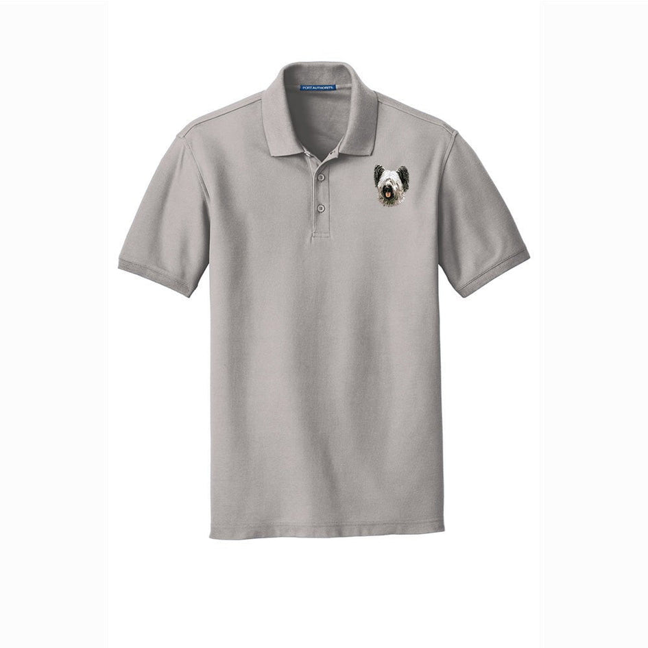 Skye Terrier Embroidered Men's Short Sleeve Polo