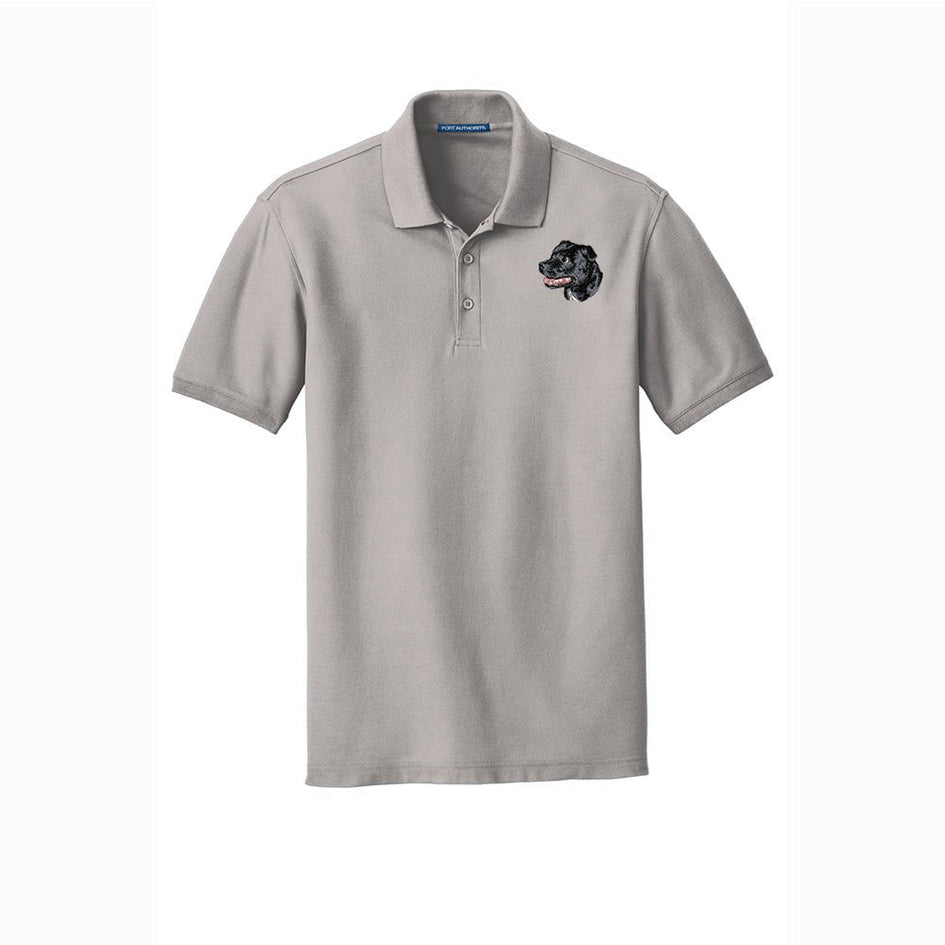 Staffordshire Bull Terrier Embroidered Men's Short Sleeve Polo