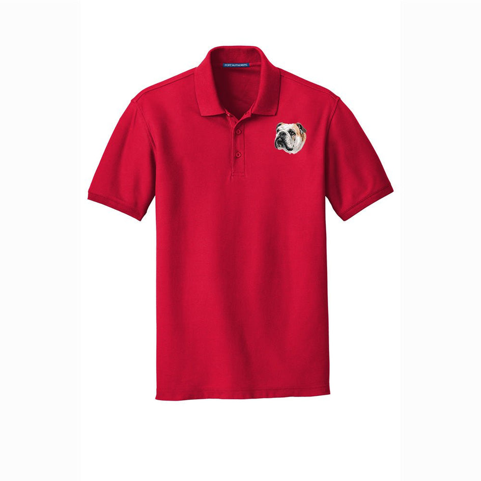 Bulldog Embroidered Men's Short Sleeve Polo