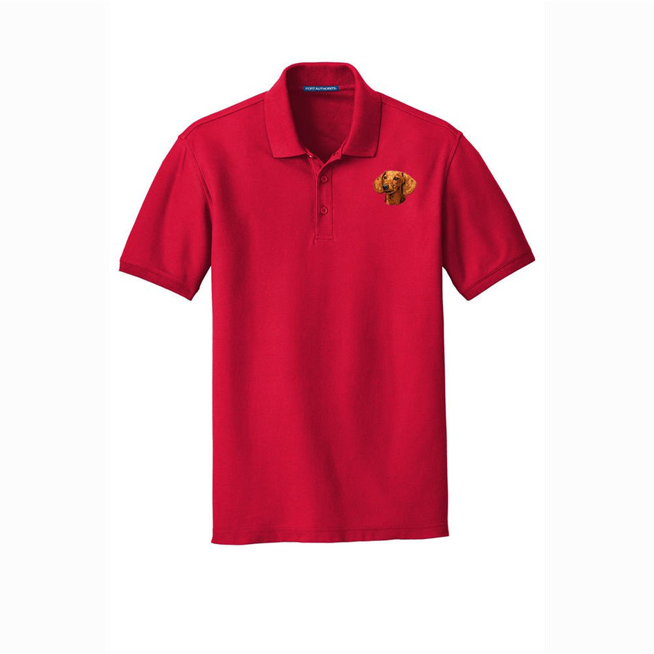 Dachshund, Smooth, Embroidered Men's Short Sleeve Polo