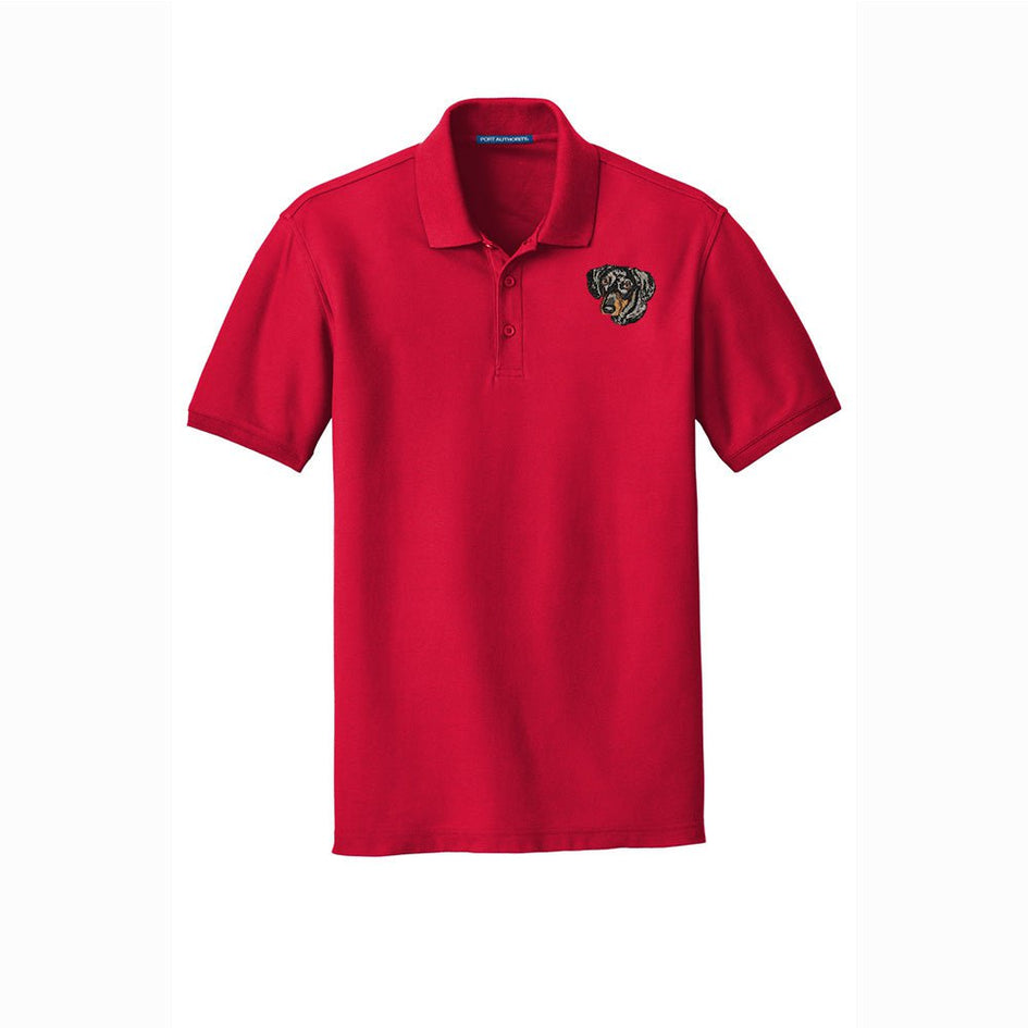 Dachshund, Smooth, Embroidered Men's Short Sleeve Polo