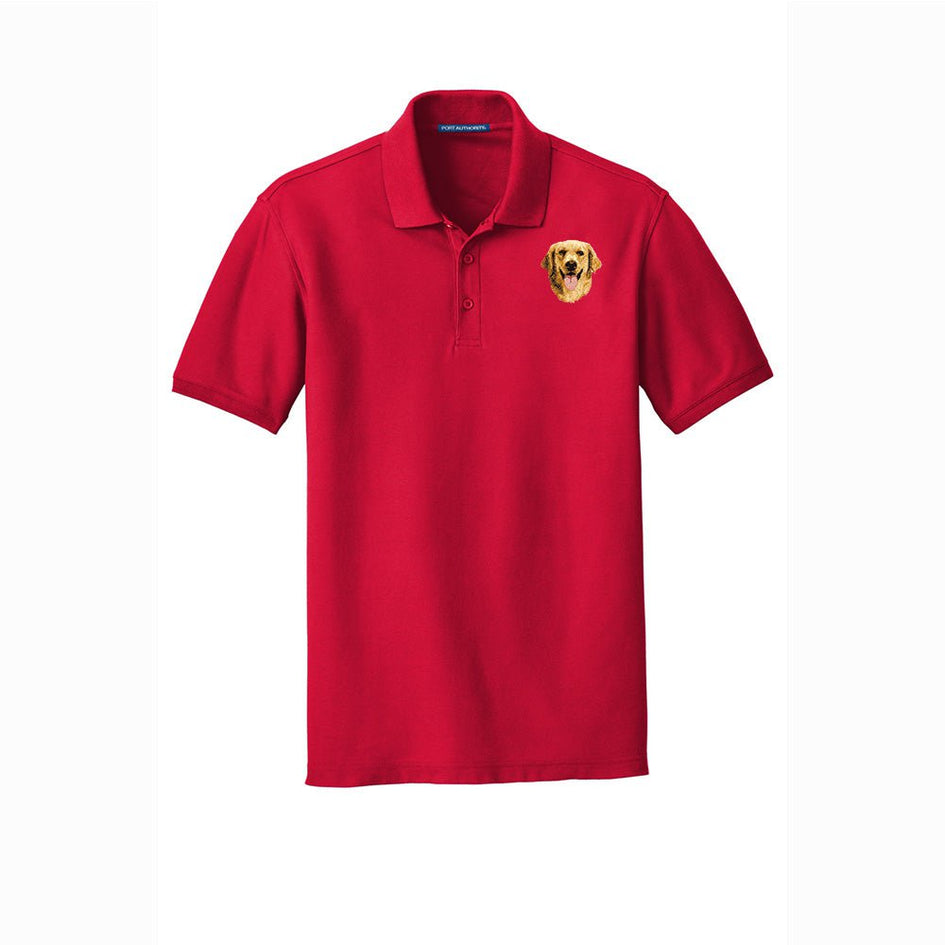 Golden Retriever Embroidered Men's Short Sleeve Polo