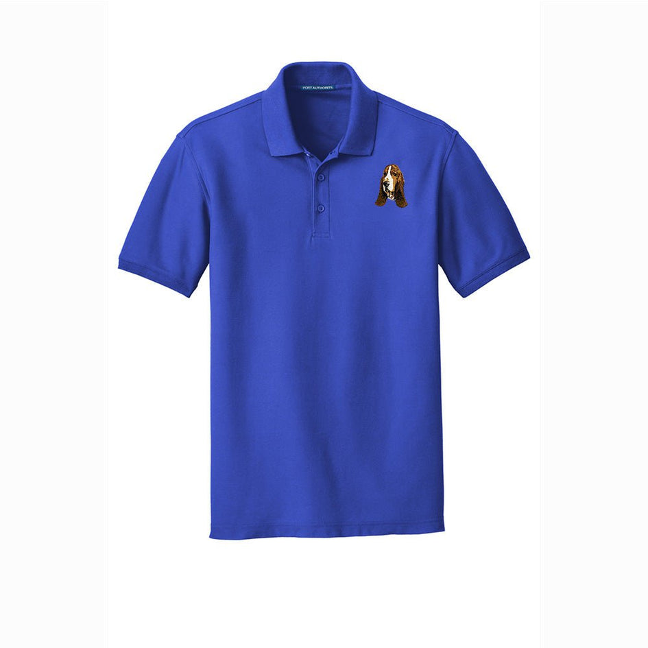 Basset Hound Embroidered Men's Short Sleeve Polo