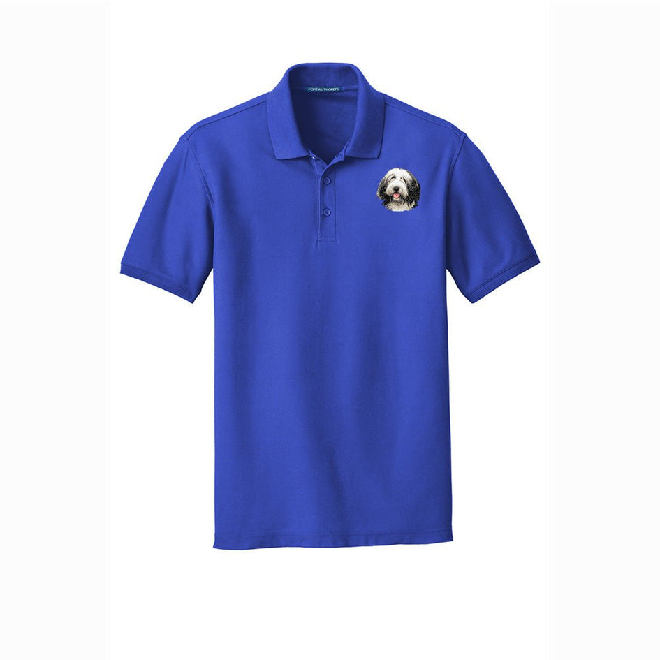 Bearded Collie Embroidered Men's Short Sleeve Polo