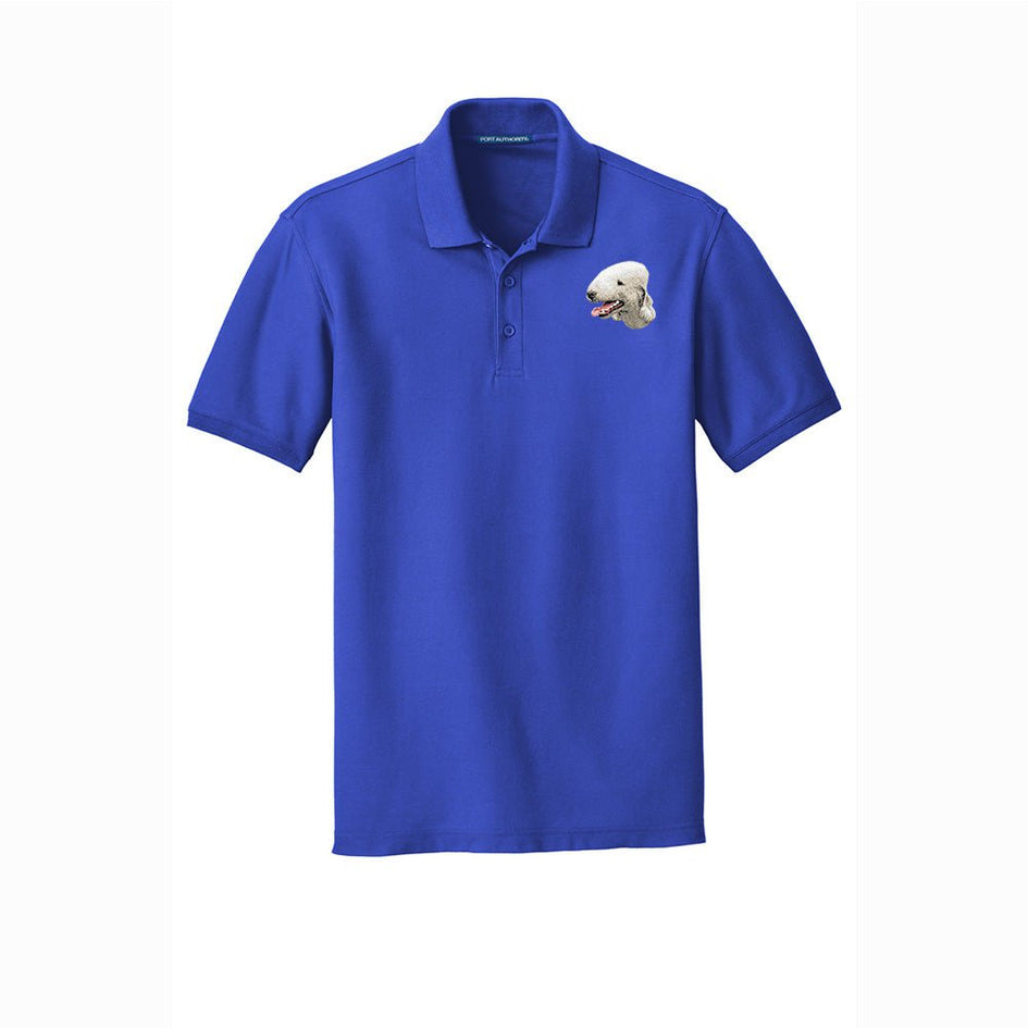 Bedlington Terrier Embroidered Men's Short Sleeve Polo