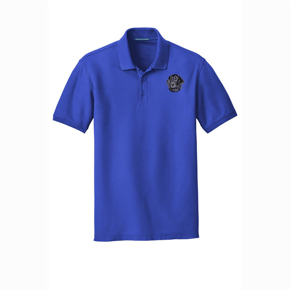 Flat-Coated Retriever Embroidered Men's Short Sleeve Polo