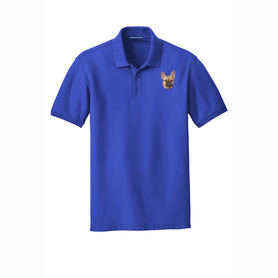 French Bulldog Embroidered Men's Short Sleeve Polo