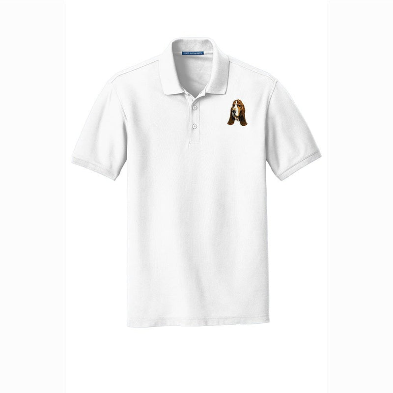 Basset Hound Embroidered Men's Short Sleeve Polo