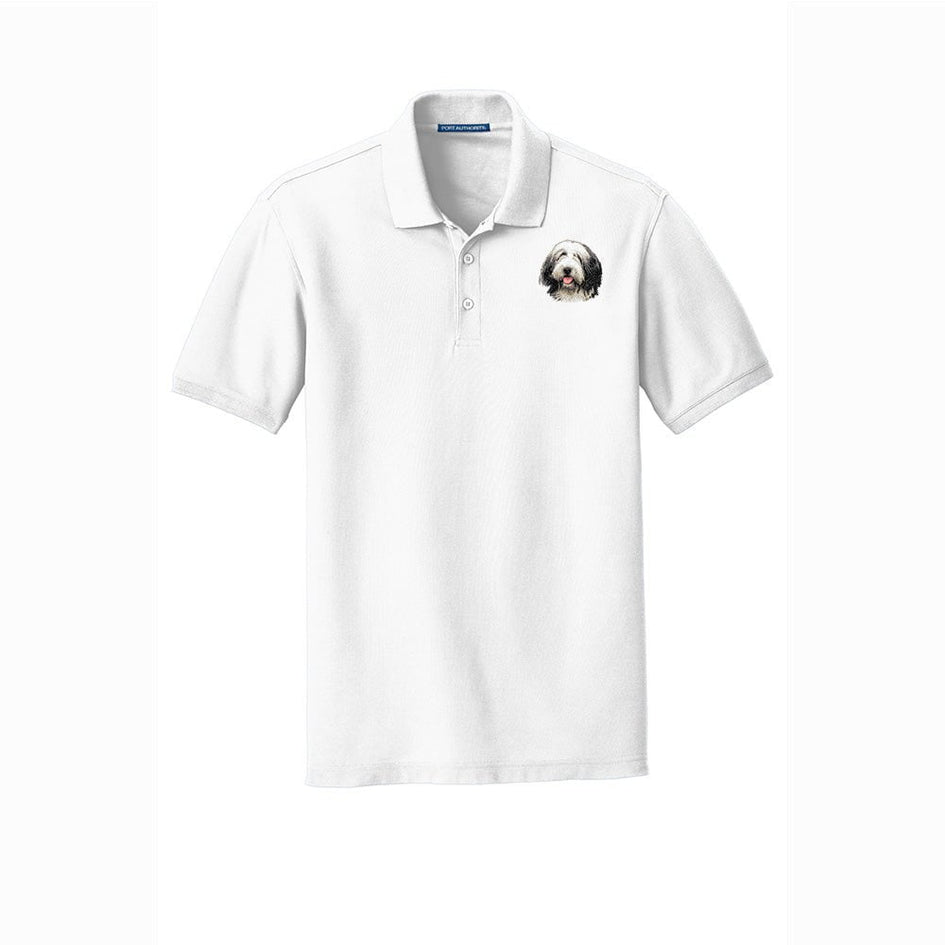 Bearded Collie Embroidered Men's Short Sleeve Polo