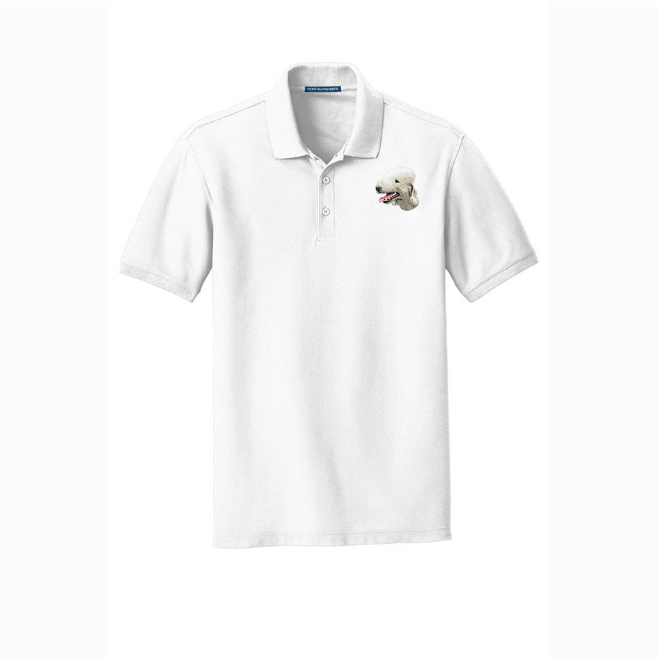 Bedlington Terrier Embroidered Men's Short Sleeve Polo